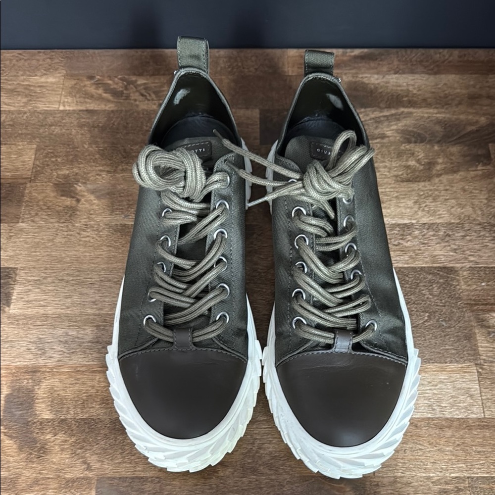 Giuseppe Zanotti Men's Olive Green Sneakers Size 43.5 EU - Picture 6 of 8